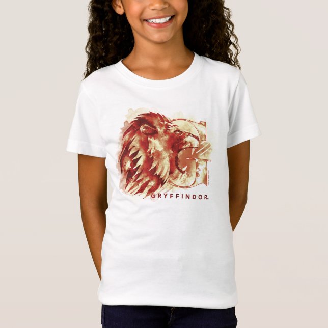 Camiseta Harry Potter | GRYFFINDOR™ Leão Aquarela (Frente)