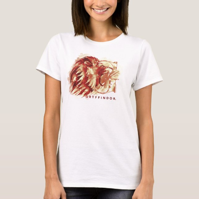 Camiseta Harry Potter | GRYFFINDOR™ Leão Aquarela (Frente)