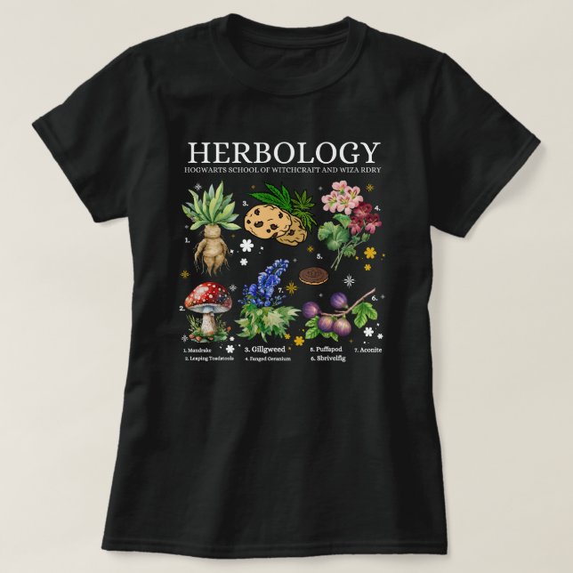 Camiseta Harry Potter Herbology Vegeta Curto (Frente do Design)