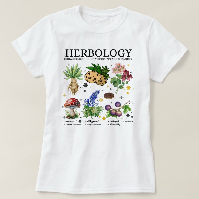 Camiseta Harry Potter Herbology Vegeta Curto (Frente do Design)