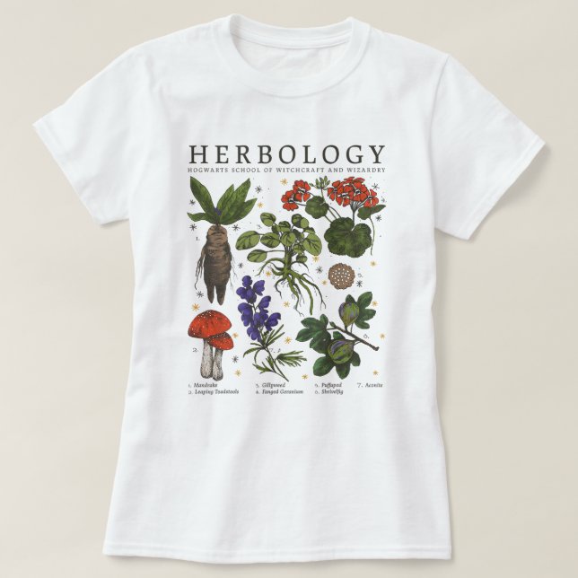 Camiseta Harry Potter Herbology Vegeta Curto (Frente do Design)