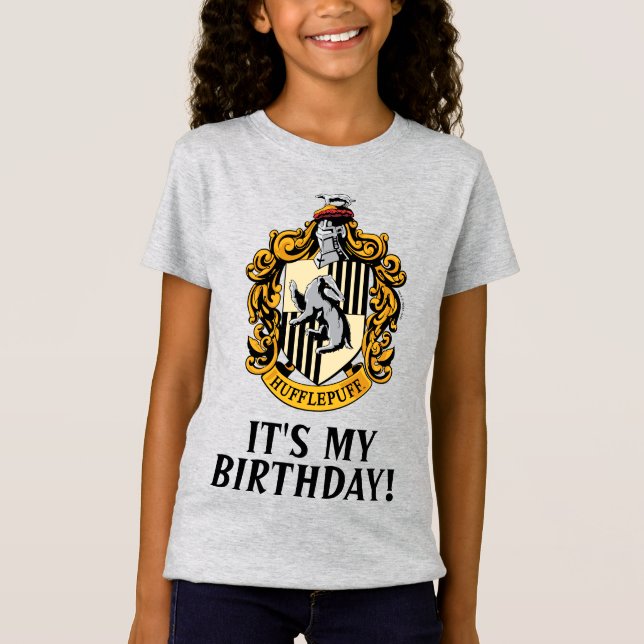 Camiseta Harry Potter | Hufflepuff - É o meu aniversário (Frente)