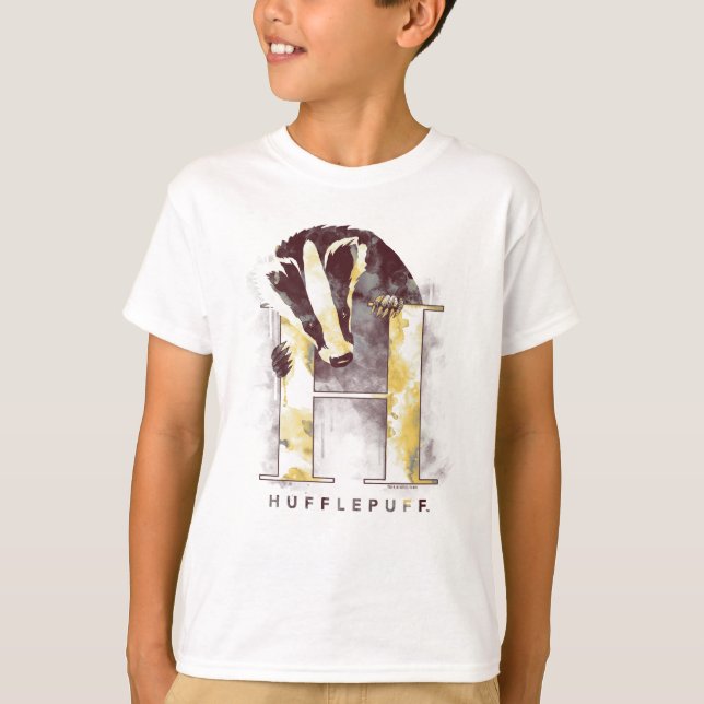 Camiseta Harry Potter | HUFFLEPUFF™ Texugo Aquarela (Frente)