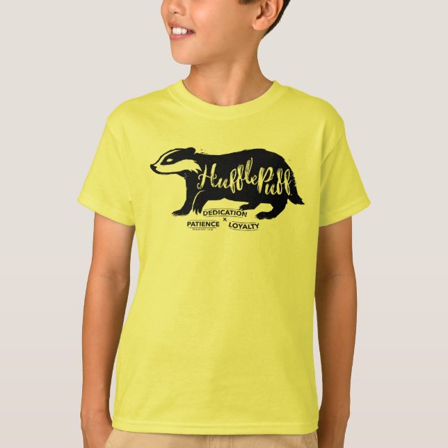 Camiseta Harry Potter | HUFFLEPUFF™ Tipografia da silhueta (Frente)