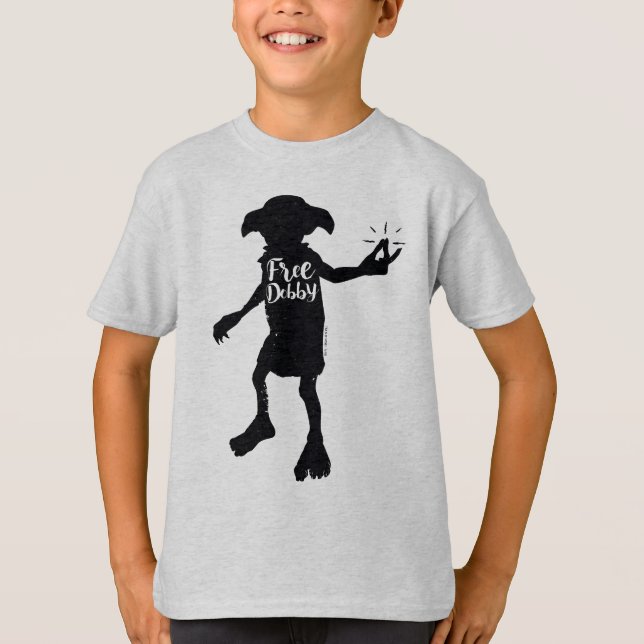 Camiseta Harry Potter | "Libere Dobby" Silhueta Tipografia (Frente)