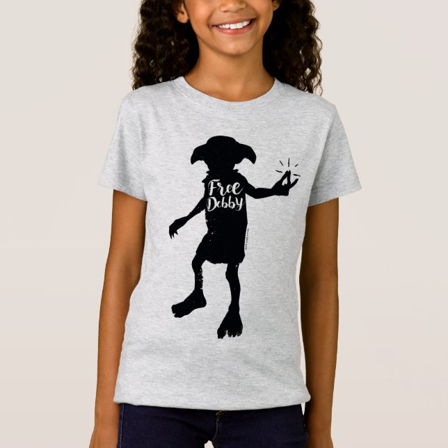 Camiseta Harry Potter | "Libere Dobby" Silhueta Tipografia (Frente)