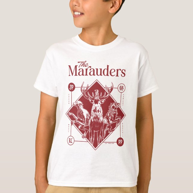 Camiseta HARRY POTTER™ O Gráfico Marauders Animagus (Frente)
