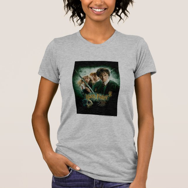 Camiseta Harry Potter Ron Hermione Dobby Foto em Grupo (Frente)
