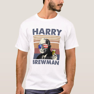 Camiseta Harry S. Truman Harry Brewman Beer Bebendo 
