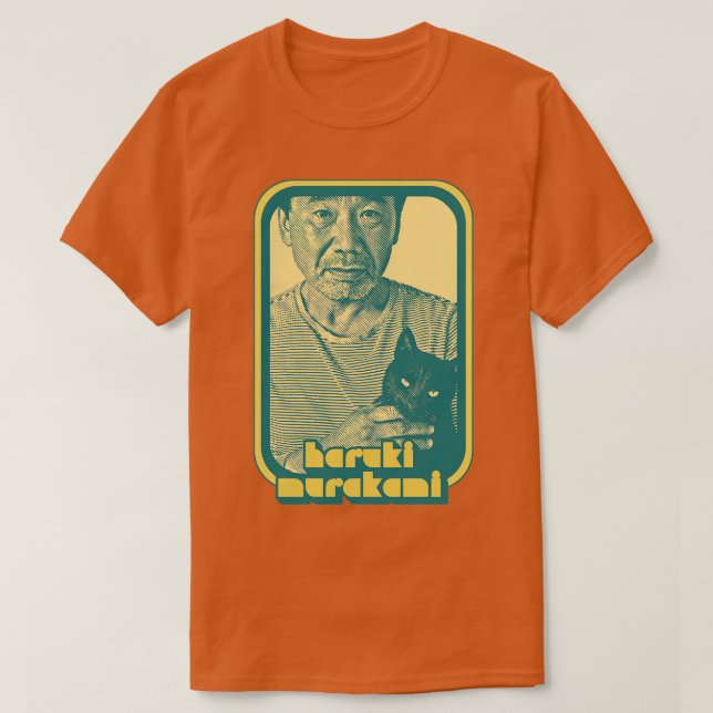 Camiseta Haruki Murakami Retro Fan Art Design 2 (Frente do Design)