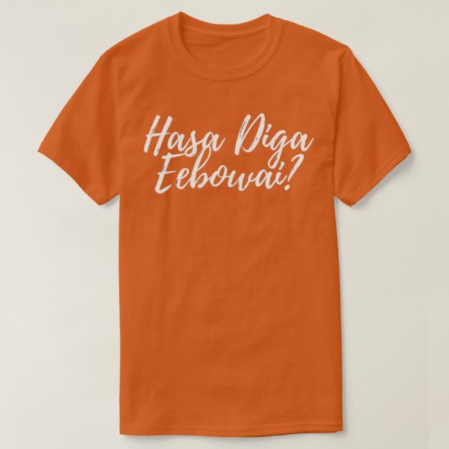 Camiseta Hasa Diga Eobowai book mormon inspirou a banda lar (Frente do Design)