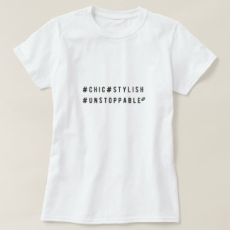 Camiseta Hashtag Na moda Chic sem Interrupções