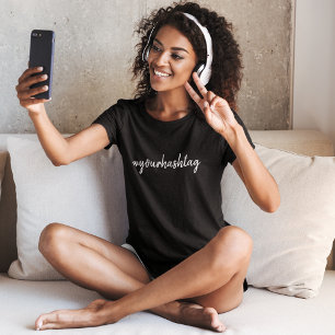 Camiseta Hashtag Personalizada   Manuscrito Mínimo Moderno