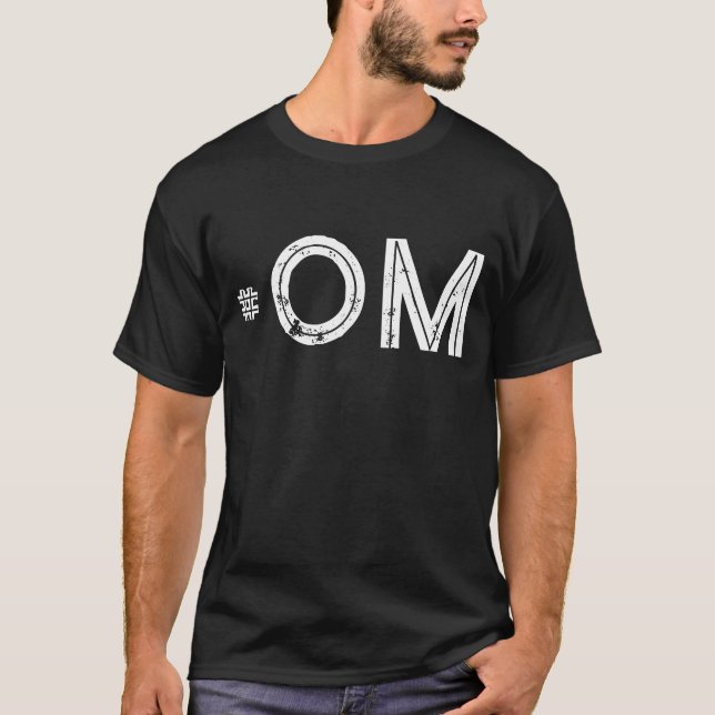 Camiseta Hashtag personalizada OM Old Man HAM Radio Design (Frente)