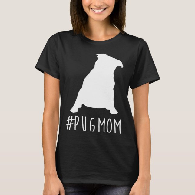 Camiseta Hashtag Pug Dad  pugmom (Frente)