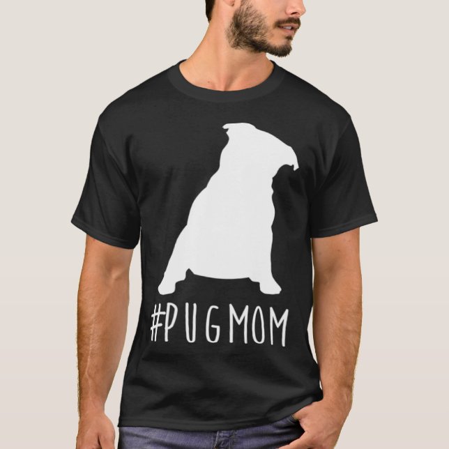 Camiseta Hashtag Pug Dad  pugmom (Frente)