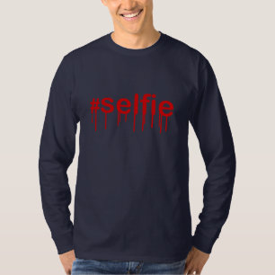 Camiseta Hashtag Selfie Drooling em decor azul