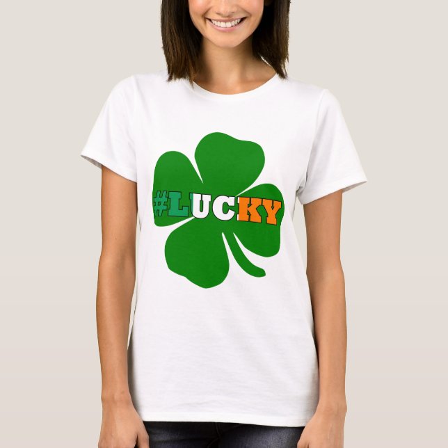Camiseta Hashtag texto fecal Irish St Patricks (Frente)