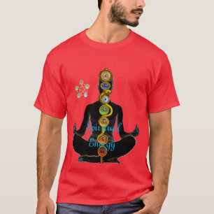 CAMISETA HASTE DE ASCLEPIUS 7 CHAKRAS, POSE DE LOTUS DA