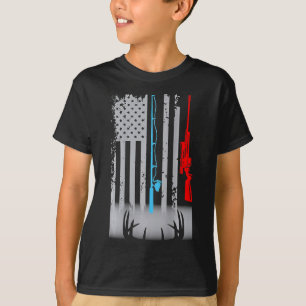 Camiseta Haste de Pesca Espingarda Bandeira de Veado (nas c