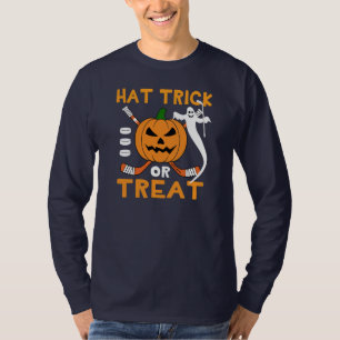 Camiseta Hat Trick ou Truque de Hockey Halloween