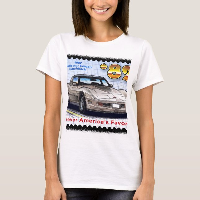 Camiseta Hatchback 1982 da edição do coletor Corveta (Frente)