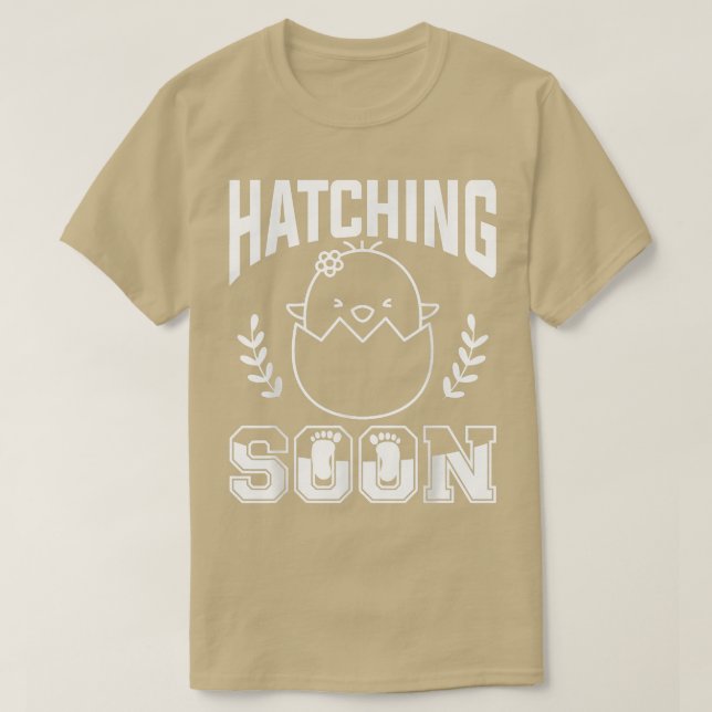 Camiseta Hatching Brevemente Gravidez Anúncio de Gravidez S (Frente do Design)