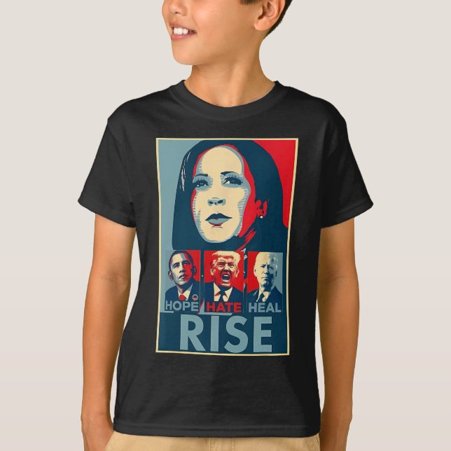 Camiseta Hate Heal Cresce Presidente Kamala Harris Campai (Frente)