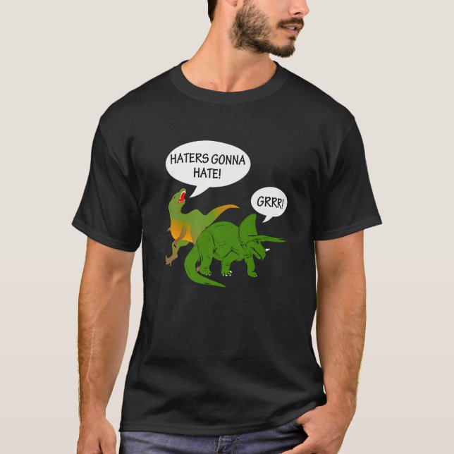 Camiseta Hater Vai Odiar Design do Dinossauro (Frente)