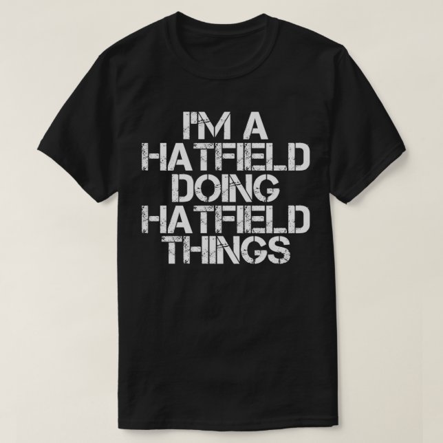 Camiseta HATFIELD Apelido Engraçado Árvore Familiar Anivers (Frente do Design)