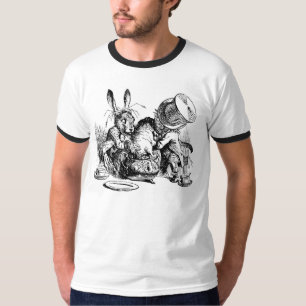 Camiseta Hatter louco e lebre de março que dunking o
