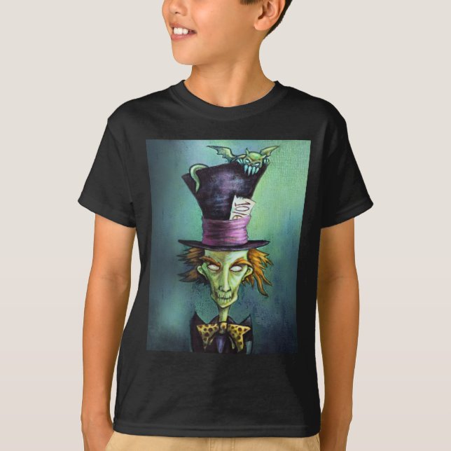 Camiseta Hatter louco escuro de Alice no país das (Frente)