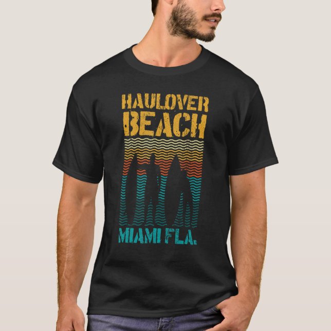 Camiseta Hau Beach Miami Florida Surf Spot Summer Souvenir  (Frente)