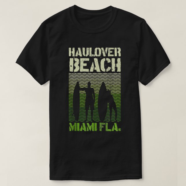 Camiseta Haulover Beach Miami Florida Surf Souvenir (Frente do Design)