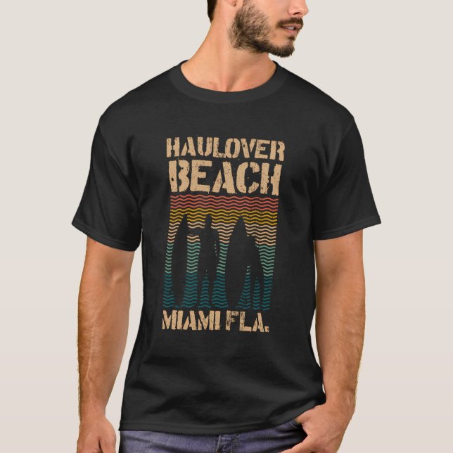 Camiseta Haulover Beach Miami Florida Surf Spot Summer Souv (Frente)