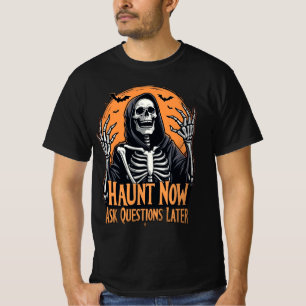 Camiseta Haunt agora questiona mais tarde o Dia do Horror
