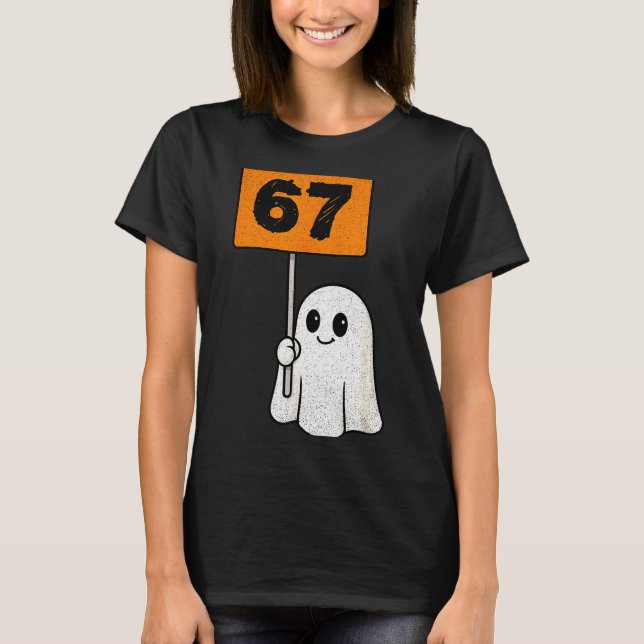 Camiseta Haunted By 67 – Funny Six Seven Meme 6 7 Halloween (Frente)