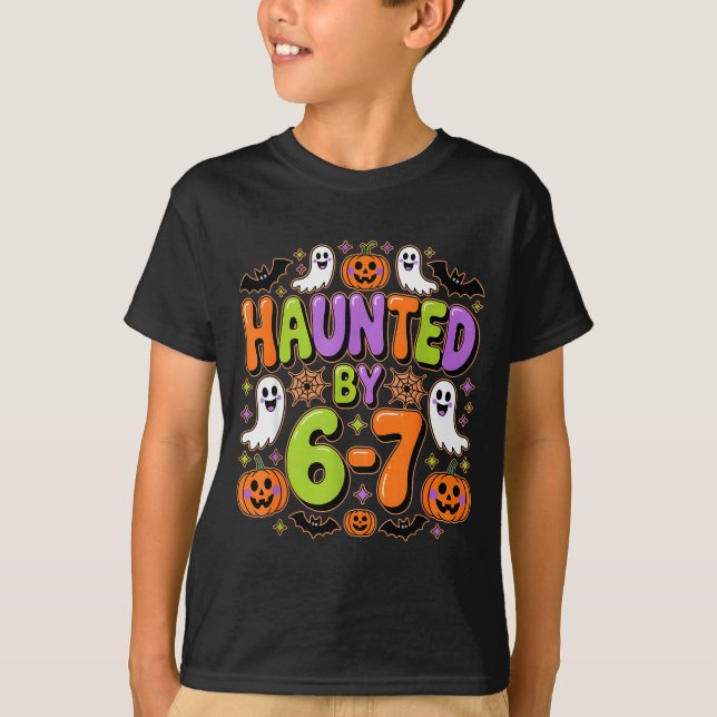 Camiseta Haunted By 6-7 Costume Halloween 6-7 Meme Six Seve (Frente)