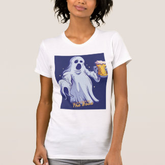 Camiseta Haunted Happy Hour – Retro Ghost Beer Design