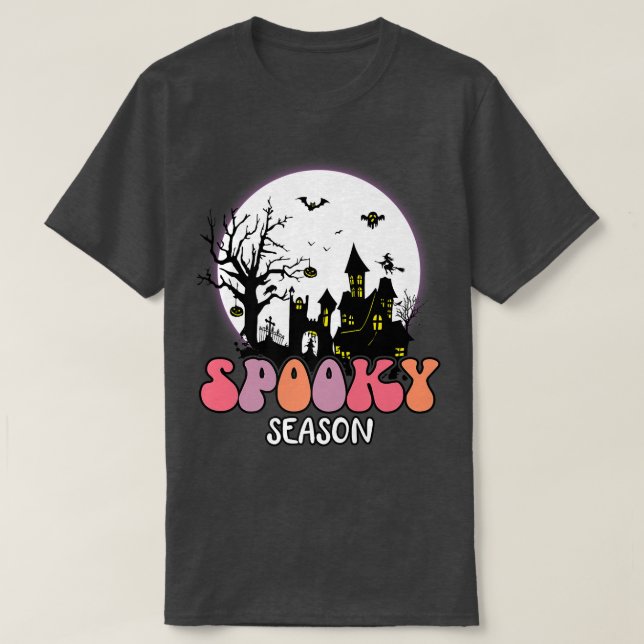 Camiseta Haunted House Moon Night Spooky Season  (Frente do Design)
