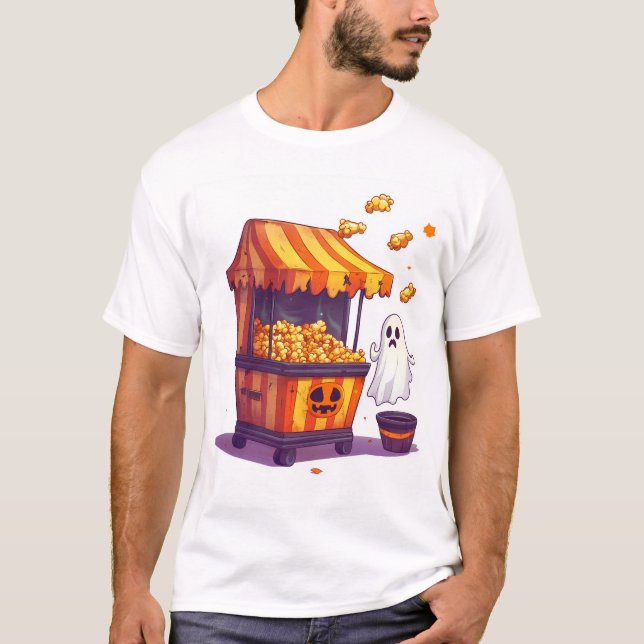 Camiseta Haunted Popcorn Stand (Frente)