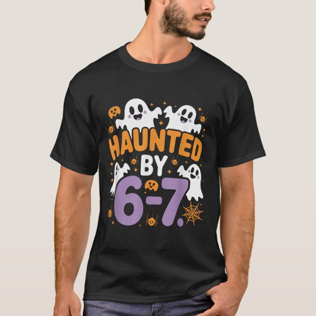 Camiseta Haunted Six Seven 6 7 Meme 67 Skeleton Hand Hallow (Frente)
