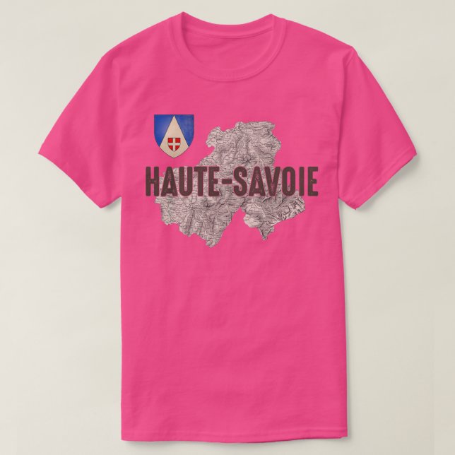Camiseta Haute Savoie 74 Department Ancient Map Alps Skiing (Frente do Design)