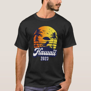Camiseta Havaí 2023 Praia do Pôr do Sol Havaiano Retro Prem
