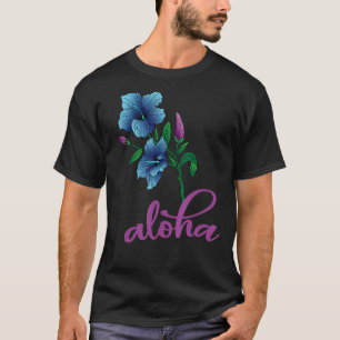 Camiseta Havaí Aloha Hibiscus Partido Havaiano