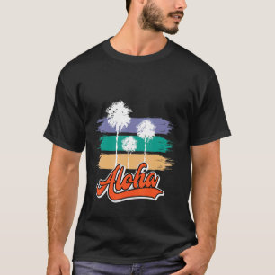 Camiseta Havaí Aloha Palm Tree Partido Havaiano