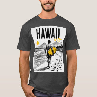 Camiseta Havaí Belo Surf Sun Beach Tourist Ocea