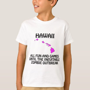 Camiseta Havaí - Diversão e Jogos Até o Surtos de Zumbi