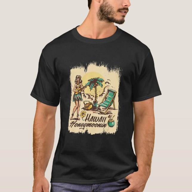 Camiseta Havaí Honeymoonin Gastando Lua De Honra No Havaí (Frente)