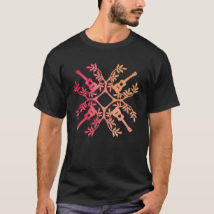 Camiseta Havaí Mele Música Colcha Tatuagem Tribal Ukulele I